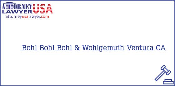 Telephone, Address and other contact data of Bohl Bohl, Ventura, CA, USA