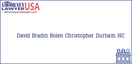 Telephone, Address and other contact data of David Bradin, Durham, NC, USA