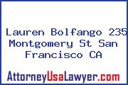 Lauren Bolfango 235 Montgomery St San Francisco CA