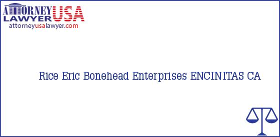 Telephone, Address and other contact data of Rice Eric, ENCINITAS, CA, USA