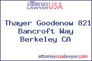 Thayer Goodenow 821 Bancroft Way Berkeley CA