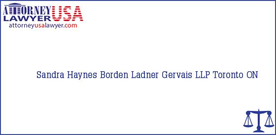 Telephone, Address and other contact data of Sandra Haynes, Toronto, ON, USA
