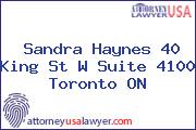 Sandra Haynes 40 King St W Suite 4100 Toronto ON