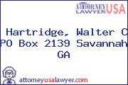 Hartridge, Walter C PO Box 2139 Savannah GA