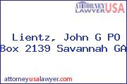 Lientz, John G PO Box 2139 Savannah GA