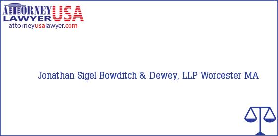 Telephone, Address and other contact data of Jonathan Sigel, Worcester, MA, USA
