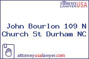 John Bourlon 109 N Church St Durham NC