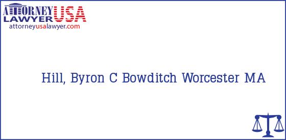 Telephone, Address and other contact data of Hill, Byron C, Worcester, MA, USA
