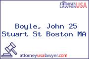 Boyle, John 25 Stuart St Boston MA