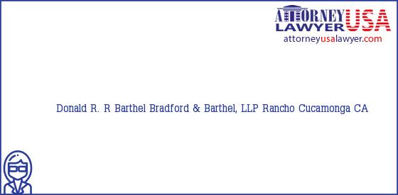 Telephone, Address and other contact data of Donald R. R Barthel, Rancho Cucamonga, CA, USA