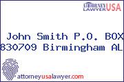 John Smith P.O. BOX 830709 Birmingham AL