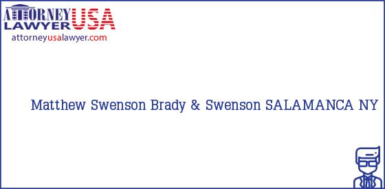 Telephone, Address and other contact data of Matthew Swenson, SALAMANCA, NY, USA