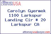 Carolyn Gyermek 1100 Larkspur Landing Cir # 20 Larkspur CA