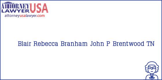 Telephone, Address and other contact data of Blair Rebecca, Brentwood, TN, USA