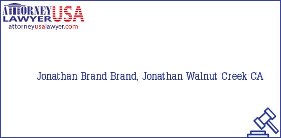 Telephone, Address and other contact data of Jonathan Brand, Walnut Creek, CA, USA