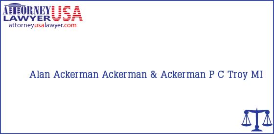 Telephone, Address and other contact data of Alan Ackerman, Troy, MI, USA