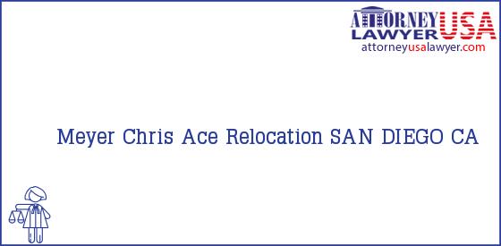 Telephone, Address and other contact data of Meyer Chris, SAN DIEGO, CA, USA
