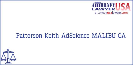 Telephone, Address and other contact data of Patterson Keith, MALIBU, CA, USA