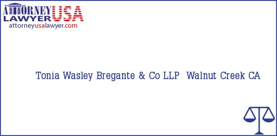 Telephone, Address and other contact data of Tonia Wasley, Walnut Creek, CA, USA