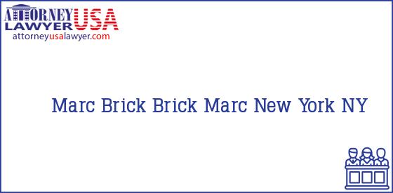 Telephone, Address and other contact data of Marc Brick, New York, NY, USA
