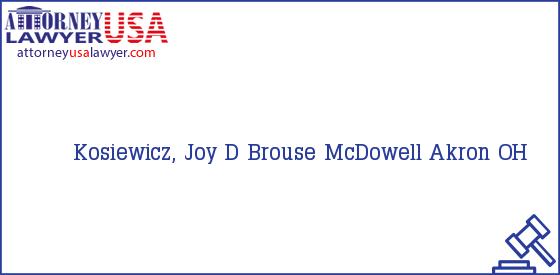 Telephone, Address and other contact data of Kosiewicz, Joy D, Akron, OH, USA