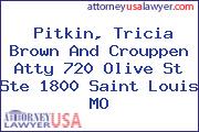 Pitkin, Tricia Brown And Crouppen Atty 720 Olive St Ste 1800 Saint Louis MO