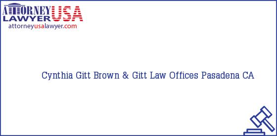 Telephone, Address and other contact data of Cynthia Gitt, Pasadena, CA, USA