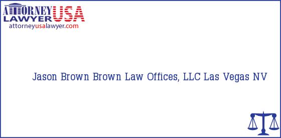 Telephone, Address and other contact data of Jason Brown, Las Vegas, NV, USA