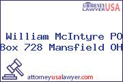 William McIntyre PO Box 728 Mansfield OH