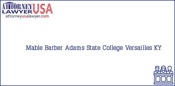 Telephone, Address and other contact data of Mable Barber, Versailles, KY, USA