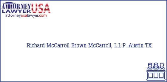 Telephone, Address and other contact data of Richard McCarroll, Austin, TX, USA