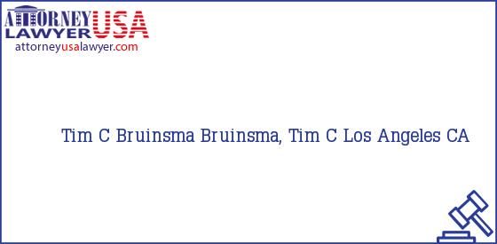 Telephone, Address and other contact data of Tim C Bruinsma, Los Angeles, CA, USA
