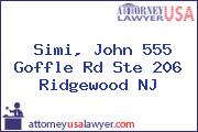 Simi, John 555 Goffle Rd Ste 206 Ridgewood NJ