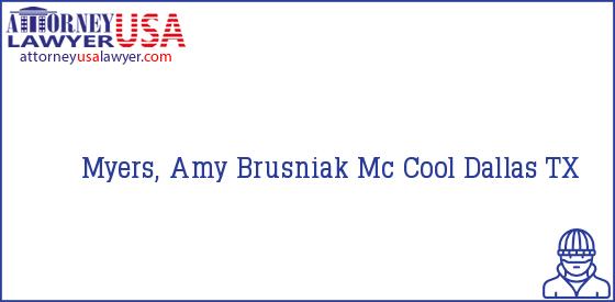 Telephone, Address and other contact data of Myers, Amy, Dallas, TX, USA