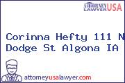 Corinna Hefty 111 N Dodge St Algona IA