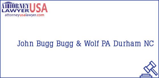 Telephone, Address and other contact data of John Bugg, Durham, NC, USA