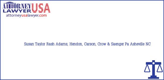 Telephone, Address and other contact data of Susan Taylor Rash, Asheville, NC, USA