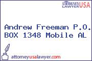 Andrew Freeman P.O. BOX 1348 Mobile AL