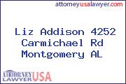 Liz Addison 4252 Carmichael Rd Montgomery AL