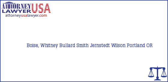 Telephone, Address and other contact data of Boise, Whitney, Portland, OR, USA