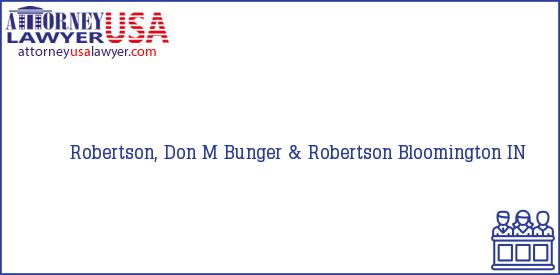 Telephone, Address and other contact data of Robertson, Don M, Bloomington, IN, USA