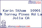 Karin Stham  10901 N Torrey Pines Rd La Jolla CA