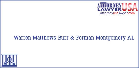Telephone, Address and other contact data of Warren Matthews, Montgomery, AL, USA