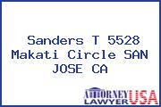 Sanders T 5528 Makati Circle SAN JOSE CA