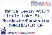 Maria Levin 45170 Little Lake St. - MendocinoMendocino MANCHESTER CA