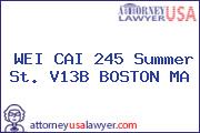 WEI CAI 245 Summer St. V13B BOSTON MA