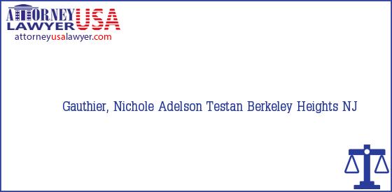 Telephone, Address and other contact data of Gauthier, Nichole, Berkeley Heights, NJ, USA