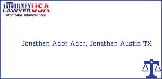 Telephone, Address and other contact data of Jonathan Ader, Austin, TX, USA