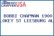 BOBBI CHAPMAN 1900 LOKEY ST LEESBURG AL