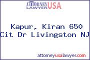 Kapur, Kiran 650 Cit Dr Livingston NJ